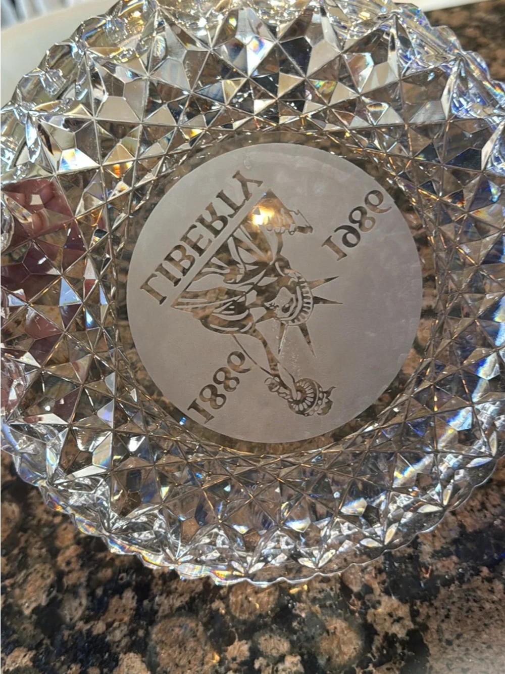 Rare Waterford Crystal 1986 Statue of Liberty Plate Trinket Dish